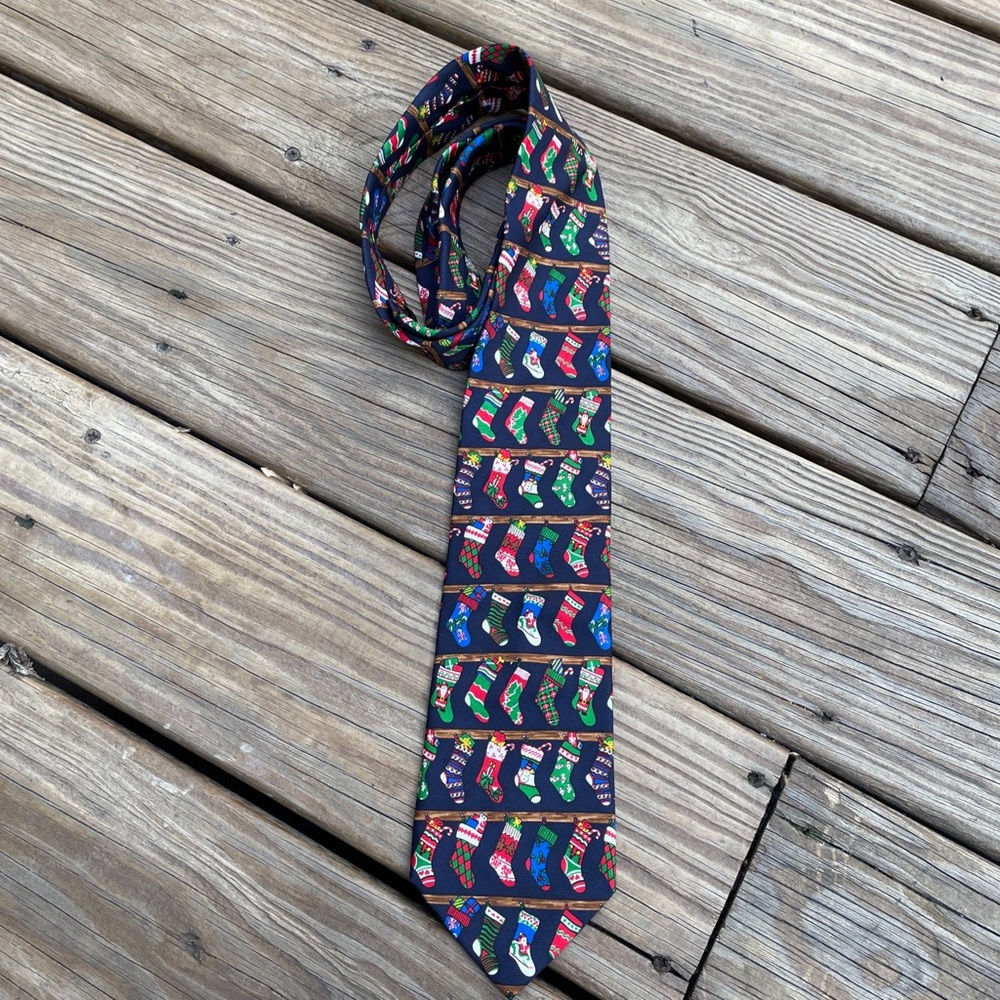 Alynn Neckwear Holiday Necktie~The Stockings Were Hung By The Chimney With Care